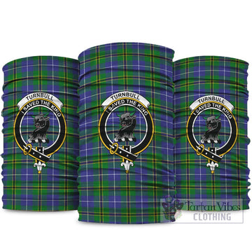 Turnbull Hunting Tartan Neck Gaiters, Tartan Bandanas, Tartan Head Band with Family Crest