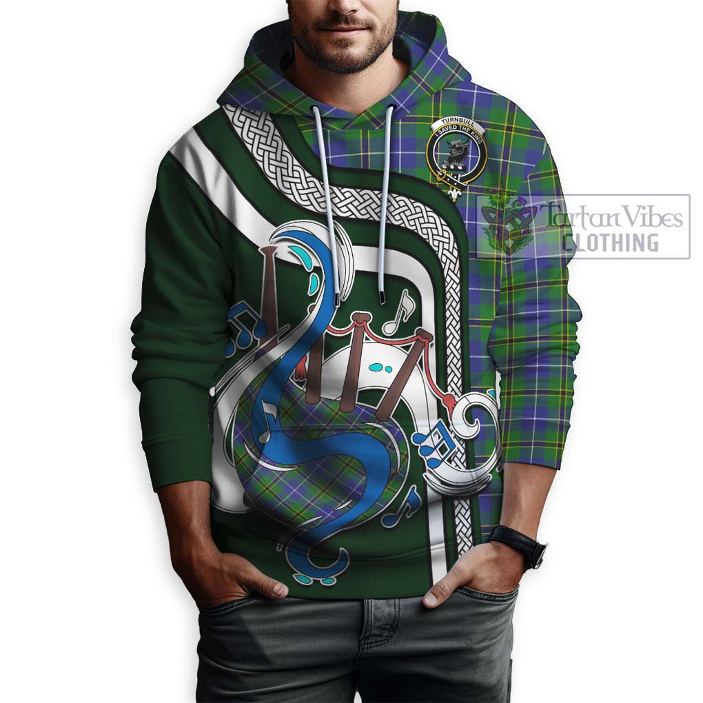 Turnbull Hunting Tartan Hoodie with Epic Bagpipe Style Zip Hoodie - Tartanvibesclothing Shop