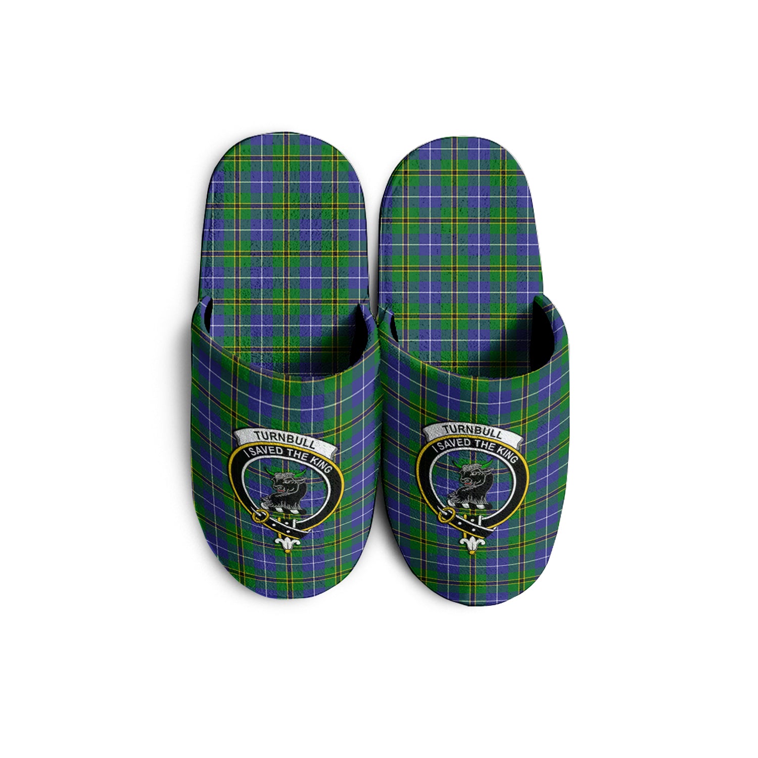 Turnbull Hunting Tartan Home Slippers with Family Crest KIDS - Tartan Vibes Clothing