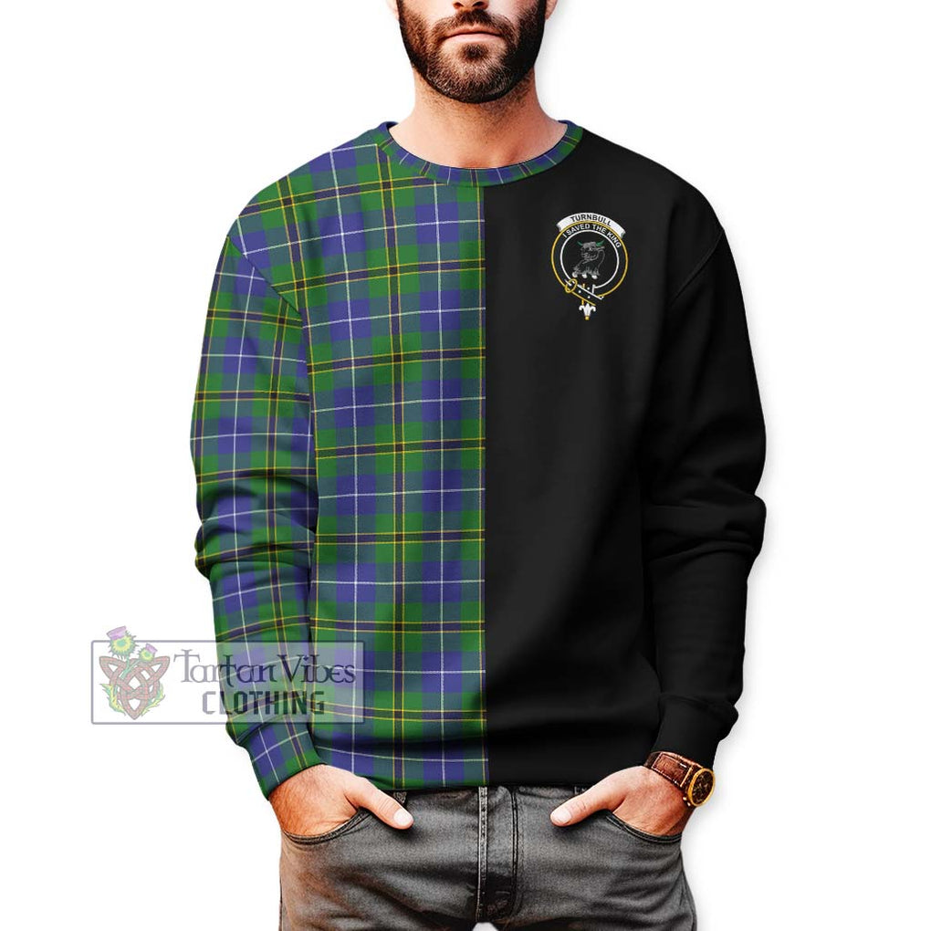 Turnbull Hunting Tartan Sweatshirt with Family Crest and Half Of Me Style Unisex - Tartanvibesclothing Shop