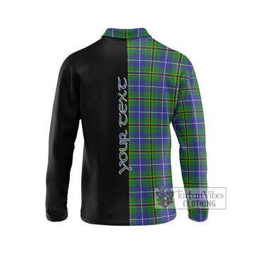 Turnbull Hunting Tartan Long Sleeve Polo Shirt with Family Crest and Half Of Me Style