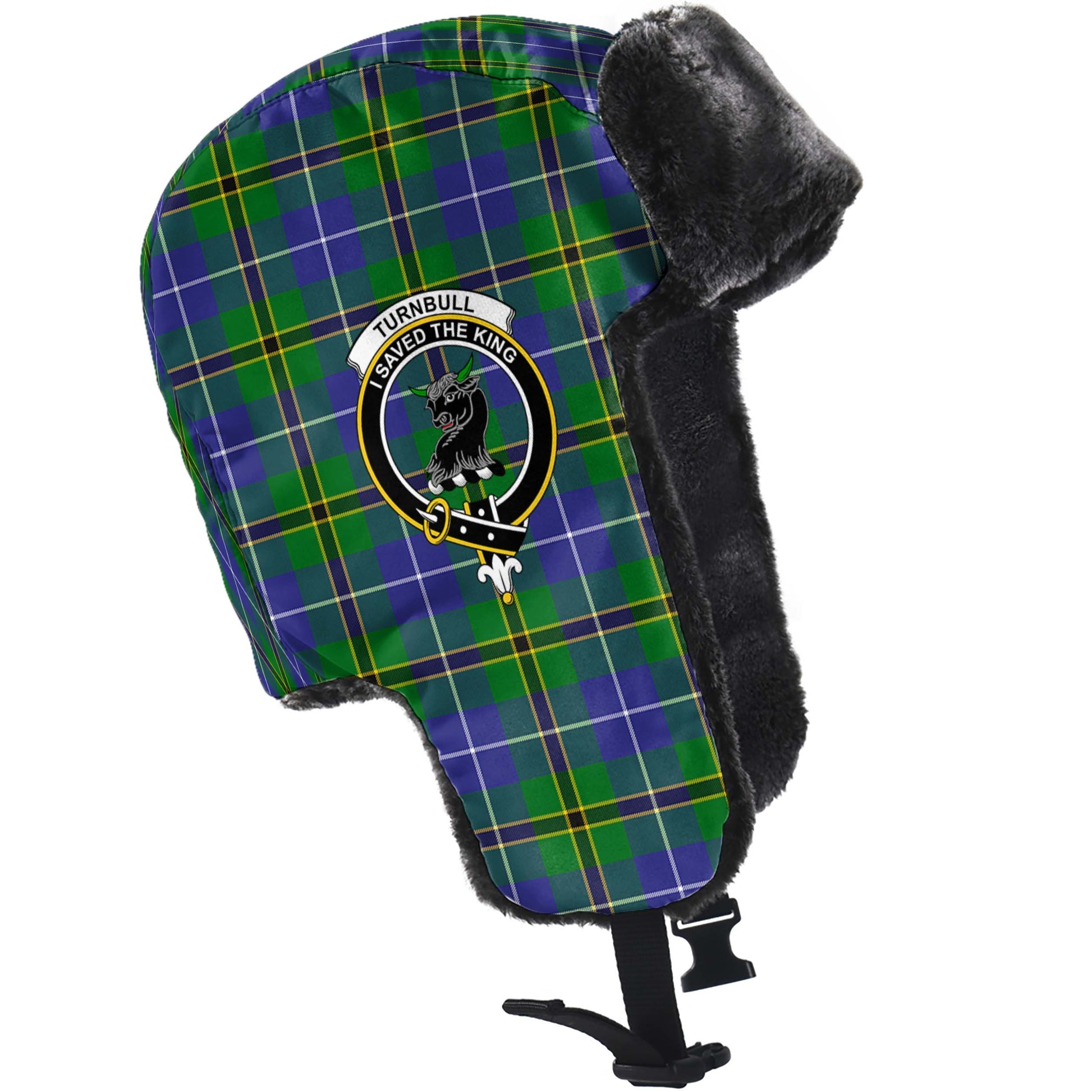 Turnbull Hunting Tartan Winter Trapper Hat with Family Crest - Tartanvibesclothing