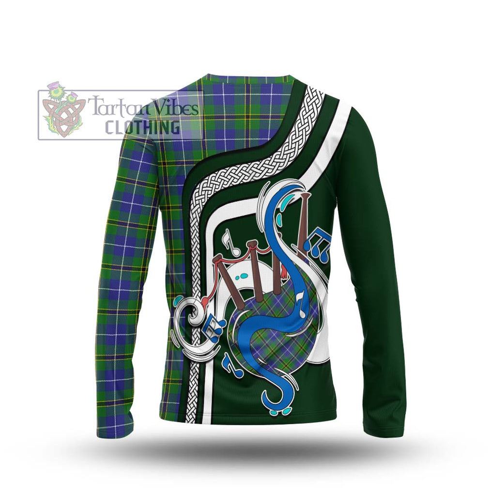 Tartan Vibes Clothing Turnbull Hunting Tartan Long Sleeve T-Shirt with Epic Bagpipe Style