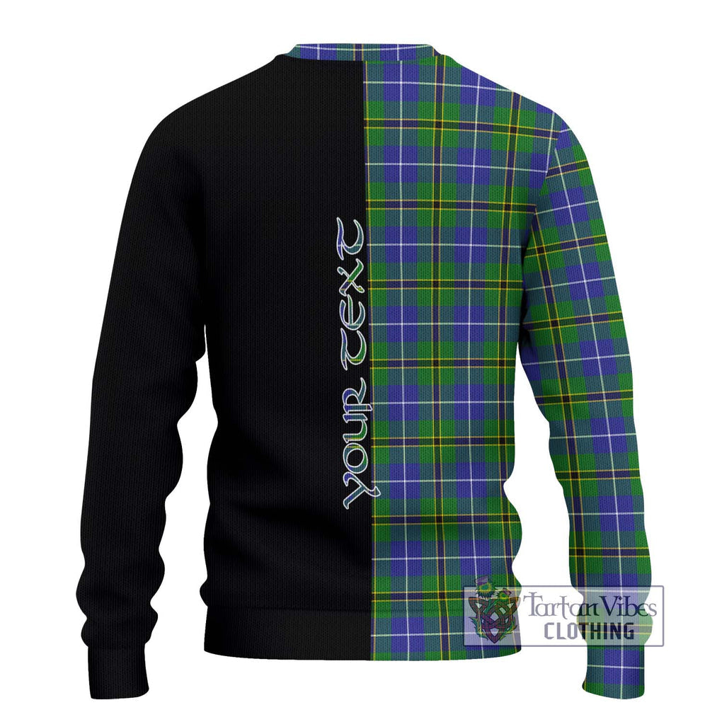 Turnbull Hunting Tartan Knitted Sweater with Family Crest and Half Of Me Style - Tartanvibesclothing Shop