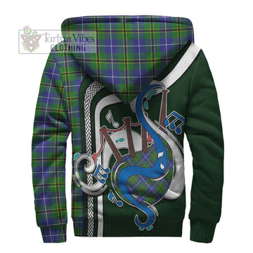 Turnbull Hunting Tartan Sherpa Hoodie with Epic Bagpipe Style