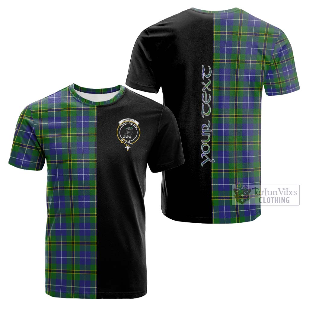 Tartan Vibes Clothing Turnbull Hunting Tartan Cotton T-shirt with Family Crest and Half Of Me Style