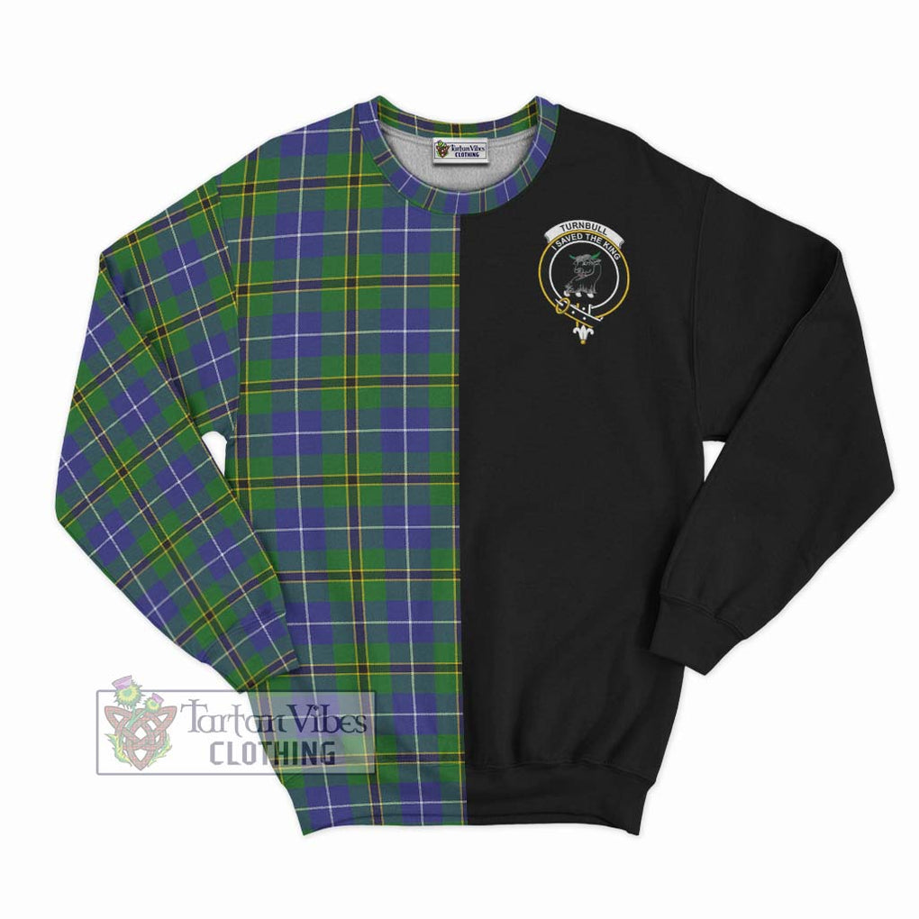 Turnbull Hunting Tartan Sweatshirt with Family Crest and Half Of Me Style - Tartanvibesclothing Shop