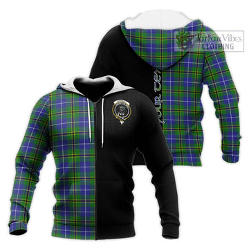 Turnbull Hunting Tartan Knitted Hoodie with Family Crest and Half Of Me Style