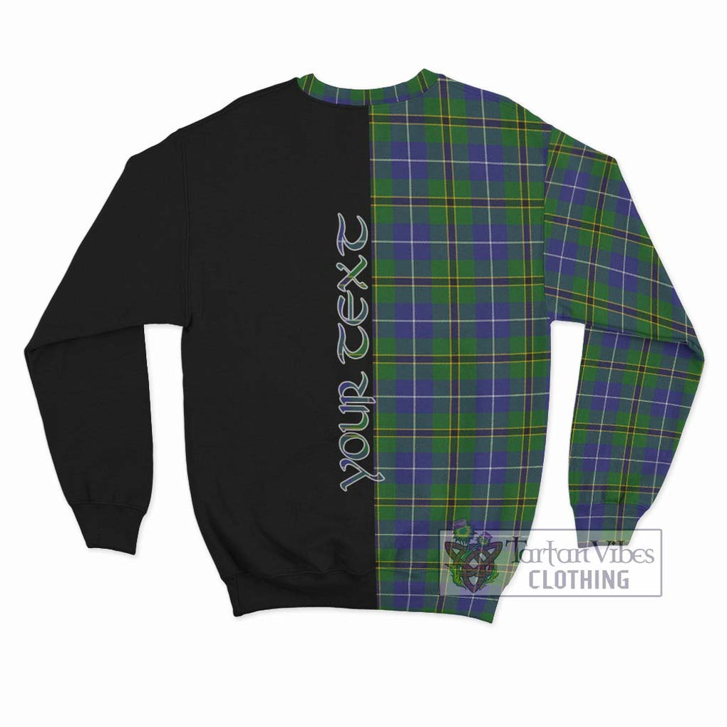 Turnbull Hunting Tartan Sweatshirt with Family Crest and Half Of Me Style - Tartanvibesclothing Shop