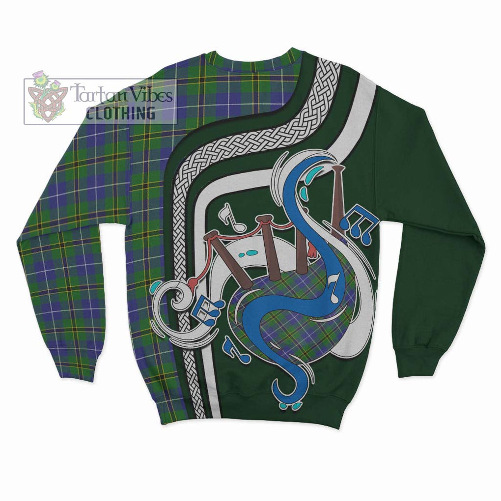 Tartan Vibes Clothing Turnbull Hunting Tartan Sweatshirt with Epic Bagpipe Style