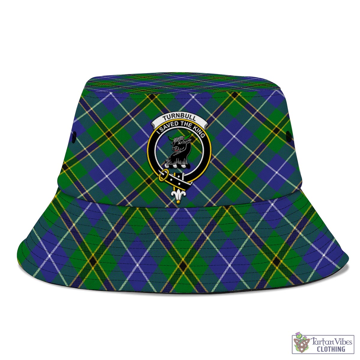 Tartan Vibes Clothing Turnbull Hunting Tartan Bucket Hat with Family Crest