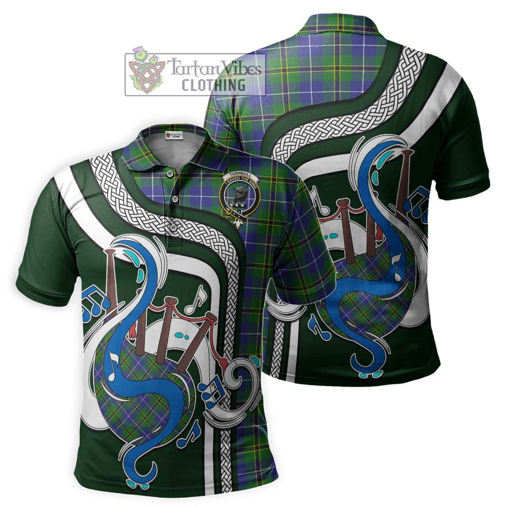 Tartan Vibes Clothing Turnbull Hunting Tartan Polo Shirt with Epic Bagpipe Style