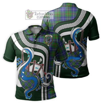 Turnbull Hunting Tartan Polo Shirt with Epic Bagpipe Style