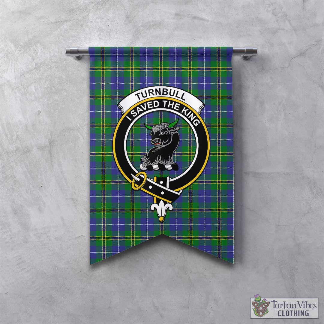 Tartan Vibes Clothing Turnbull Hunting Tartan Gonfalon, Tartan Banner with Family Crest