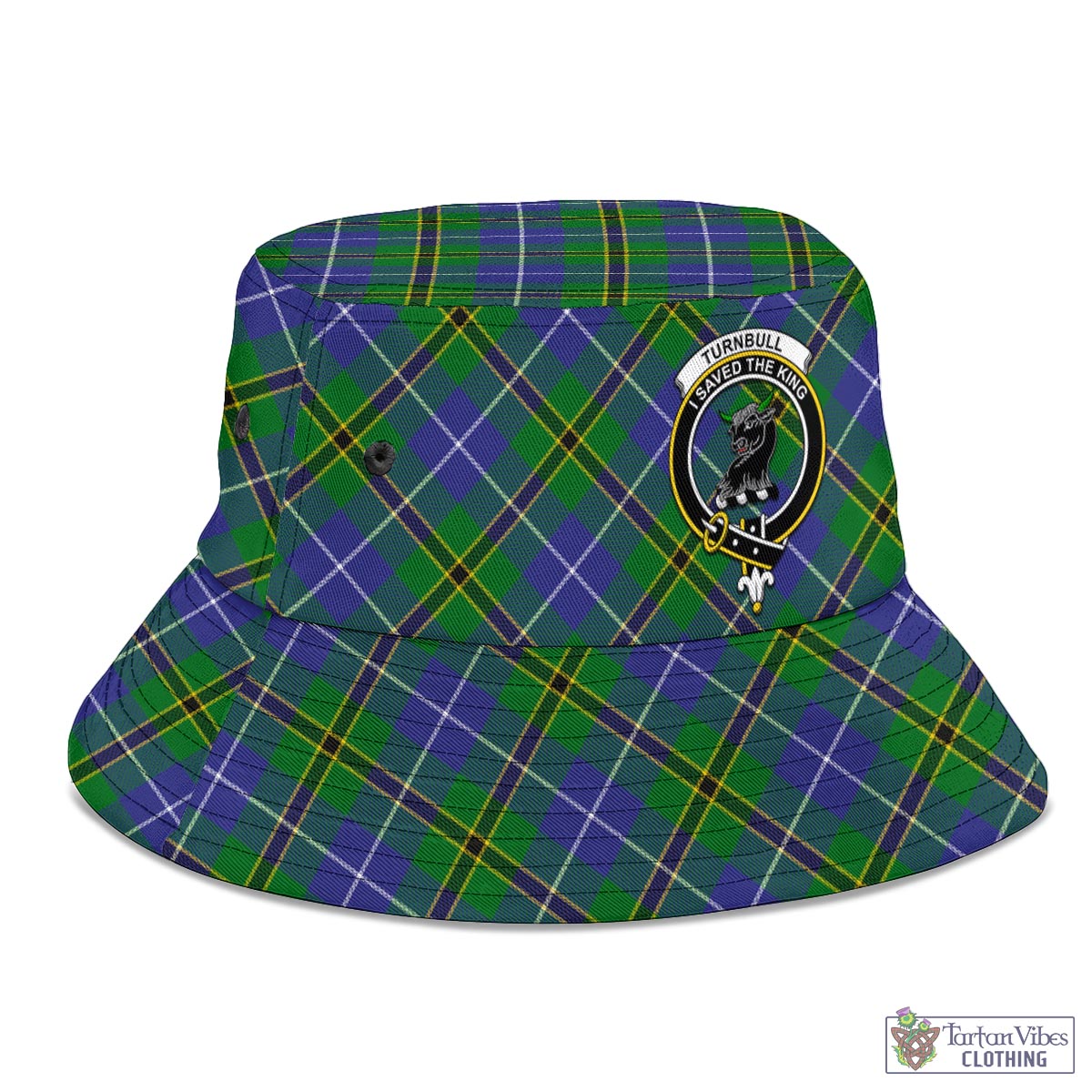 Tartan Vibes Clothing Turnbull Hunting Tartan Bucket Hat with Family Crest