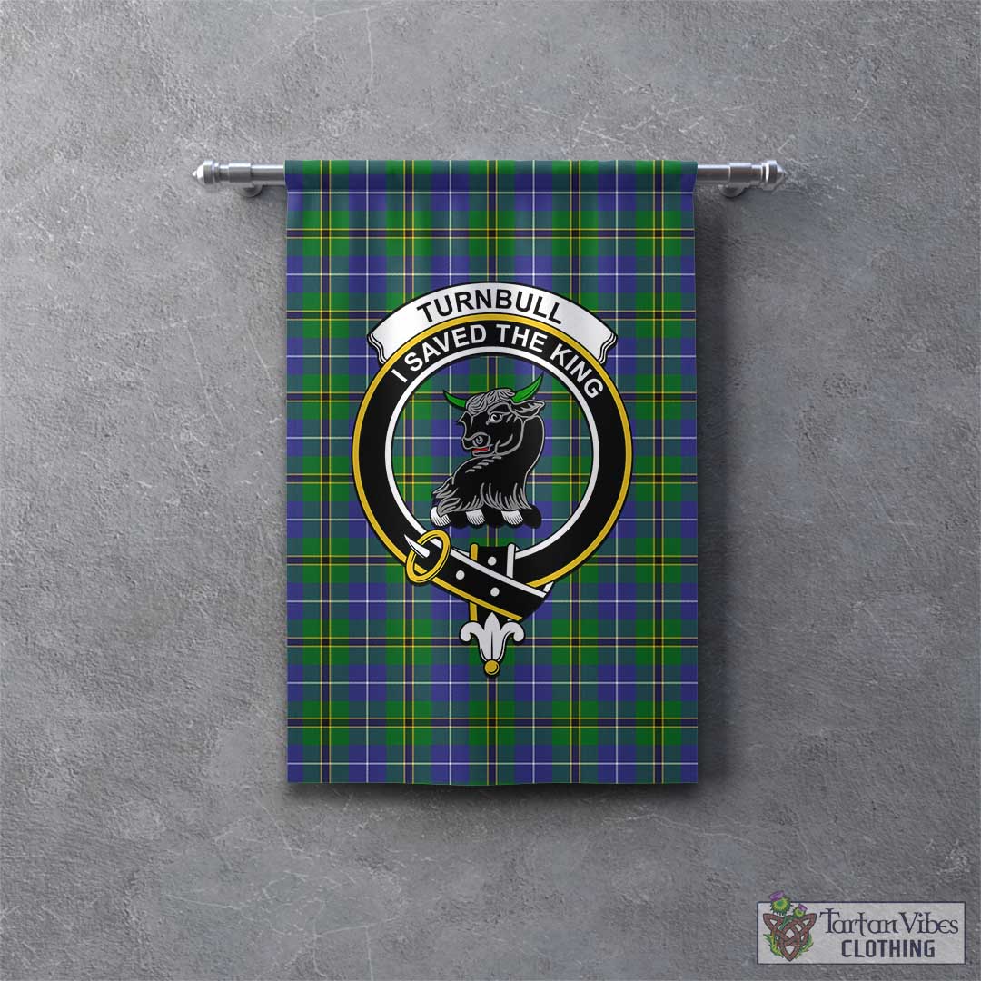 Tartan Vibes Clothing Turnbull Hunting Tartan Gonfalon, Tartan Banner with Family Crest