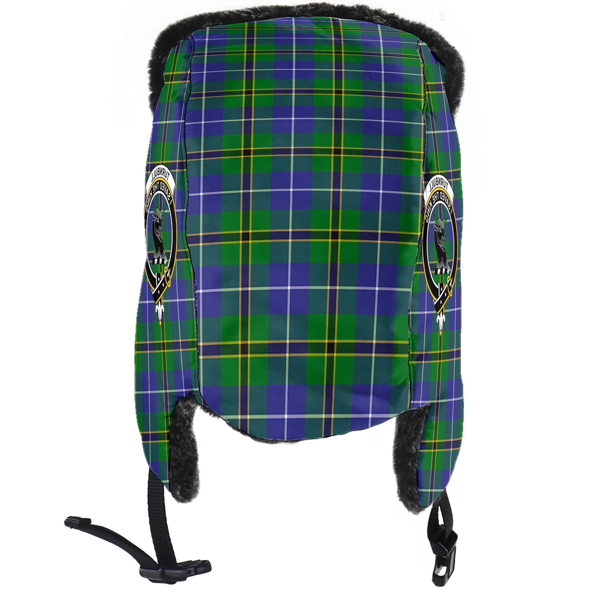 Turnbull Hunting Tartan Winter Trapper Hat with Family Crest - Tartanvibesclothing