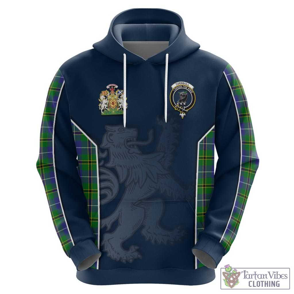 Tartan Vibes Clothing Turnbull Hunting Tartan Hoodie with Family Crest and Lion Rampant Vibes Sport Style