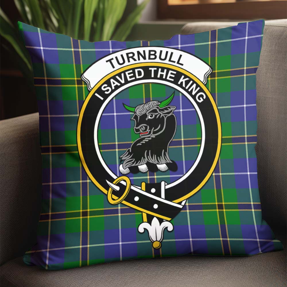 Turnbull Hunting Tartan Pillow Cover with Family Crest - Tartanvibesclothing