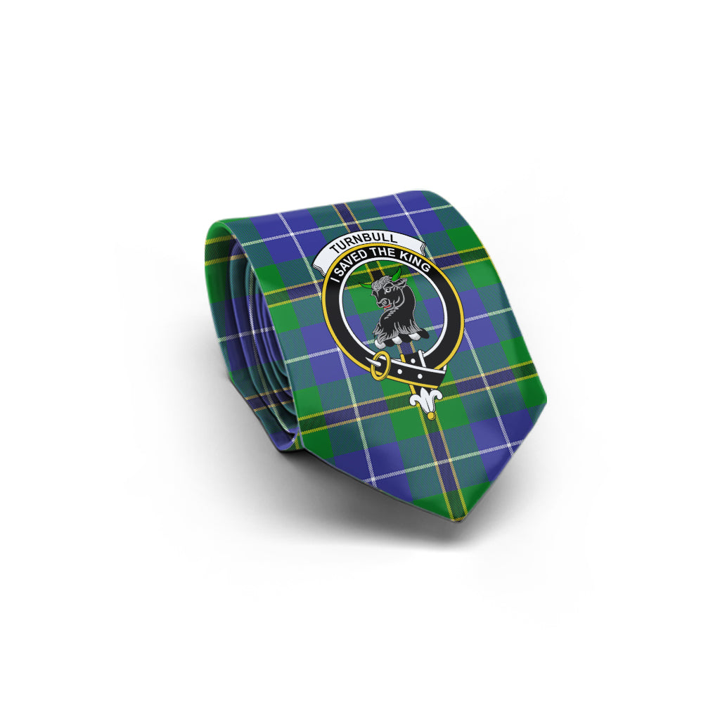 Turnbull Hunting Tartan Classic Necktie with Family Crest - Tartan Vibes Clothing