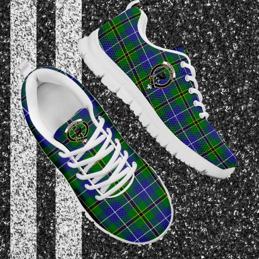 Turnbull Hunting Tartan Sneakers with Family Crest - Tartan Vibes Clothing