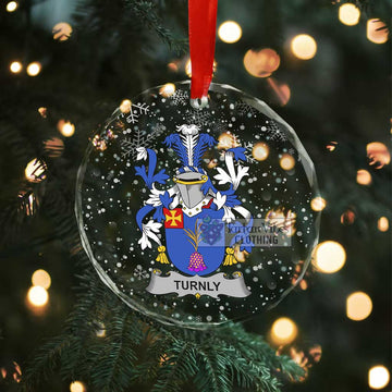 Turnly Irish Clan Christmas Glass Ornament with Coat of Arms