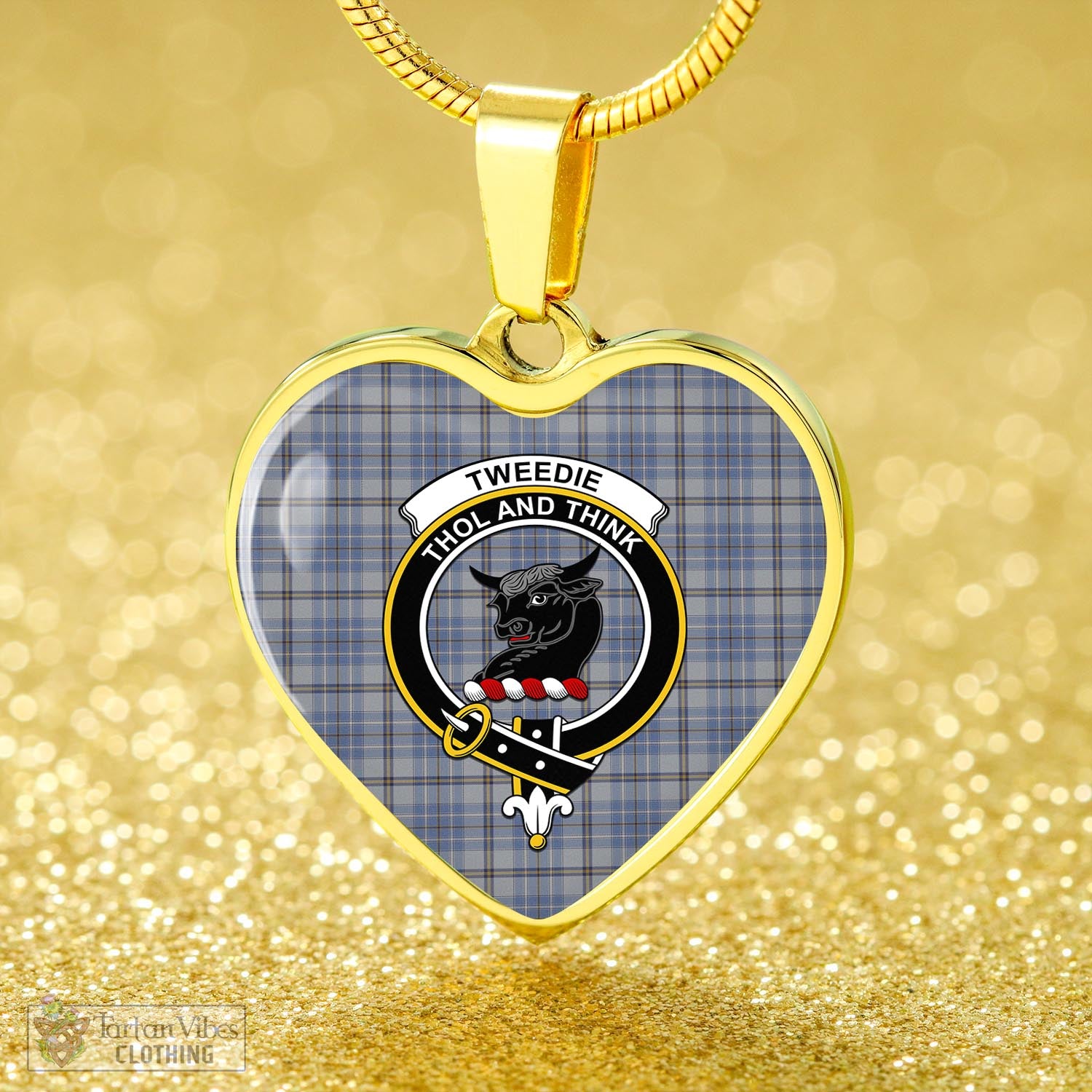 Tartan Vibes Clothing Tweedie Tartan Heart Necklace with Family Crest