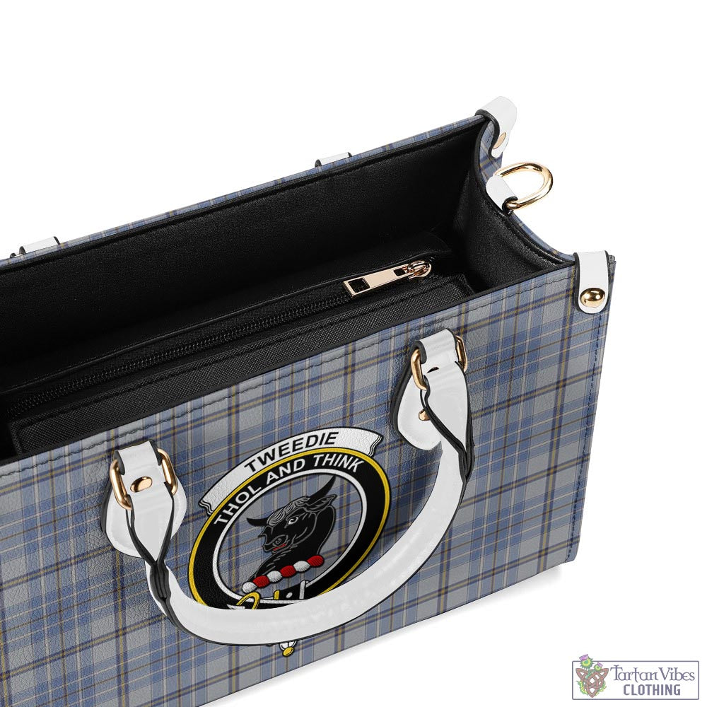 Tartan Vibes Clothing Tweedie Tartan Luxury Leather Handbags with Family Crest