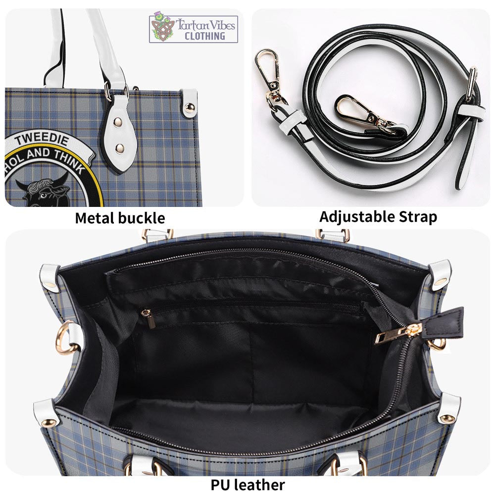 Tartan Vibes Clothing Tweedie Tartan Luxury Leather Handbags with Family Crest