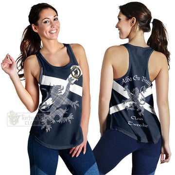 Tweedie Tartan Lion Rampant Women's Racerback Tanks  Proudly Display Your Heritage with Alba Gu Brath and Clan Name