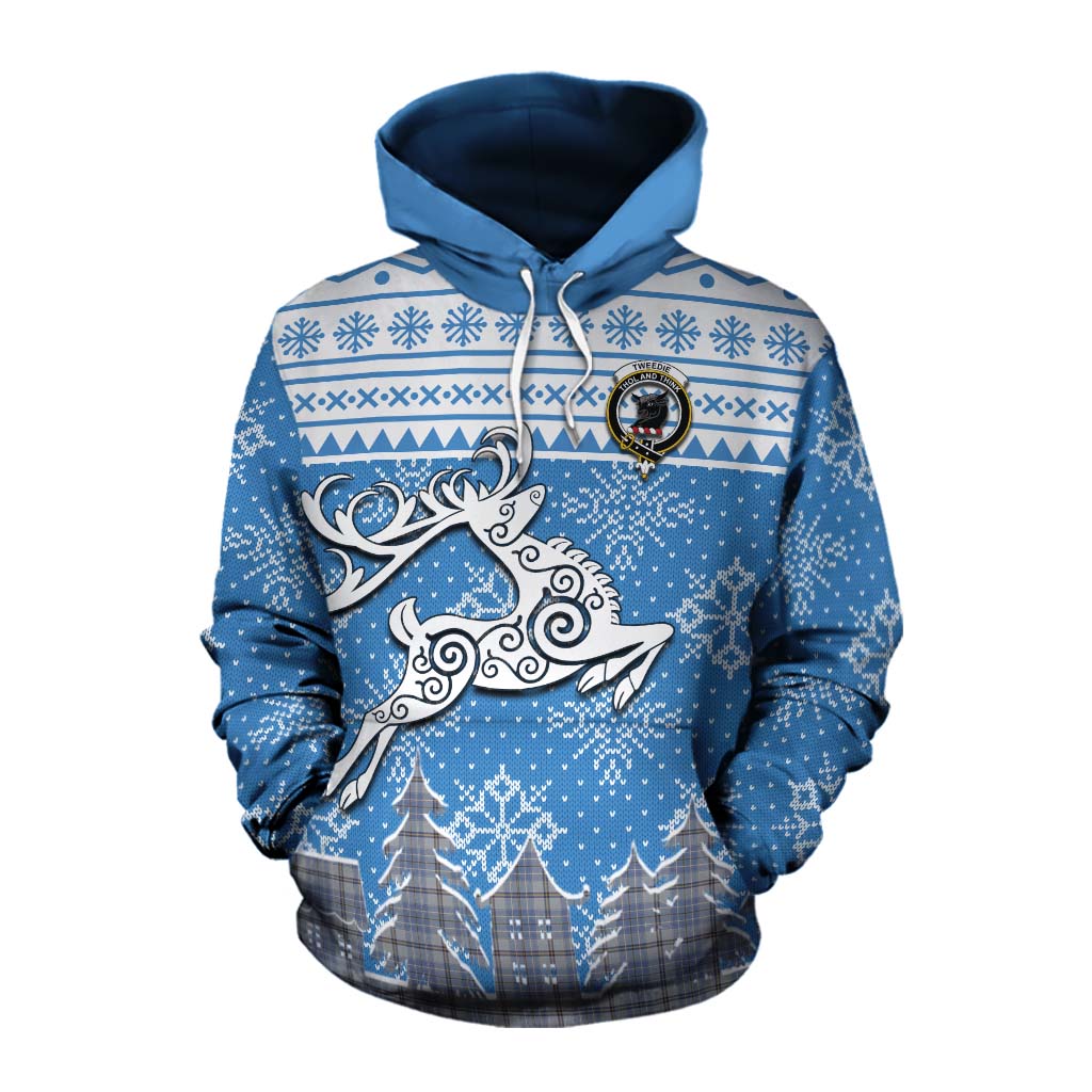 Tartan Vibes Clothing Tweedie Clan Christmas Cotton Hoodie Celtic Reindeer Style