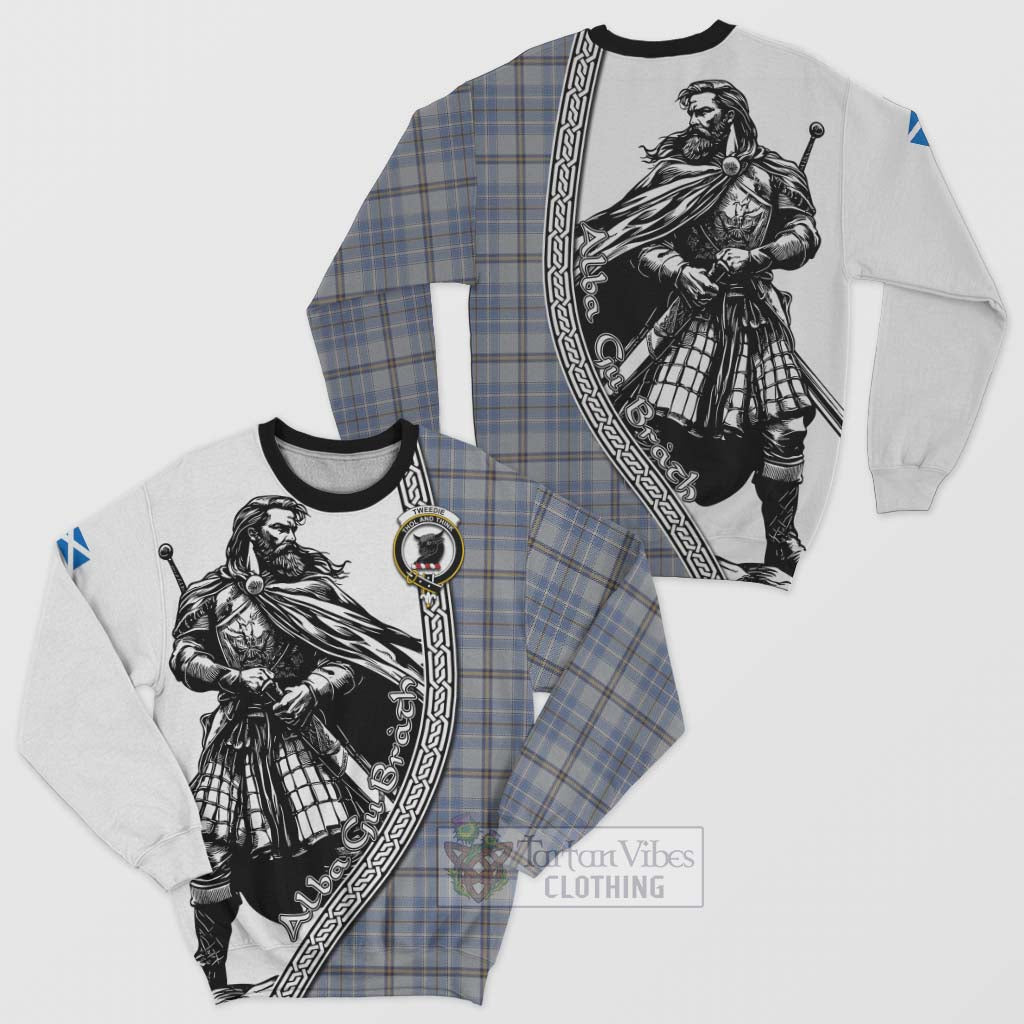 Tartan Vibes Clothing Tweedie Tartan Clan Crest Sweatshirt with Highlander Warrior Celtic Style