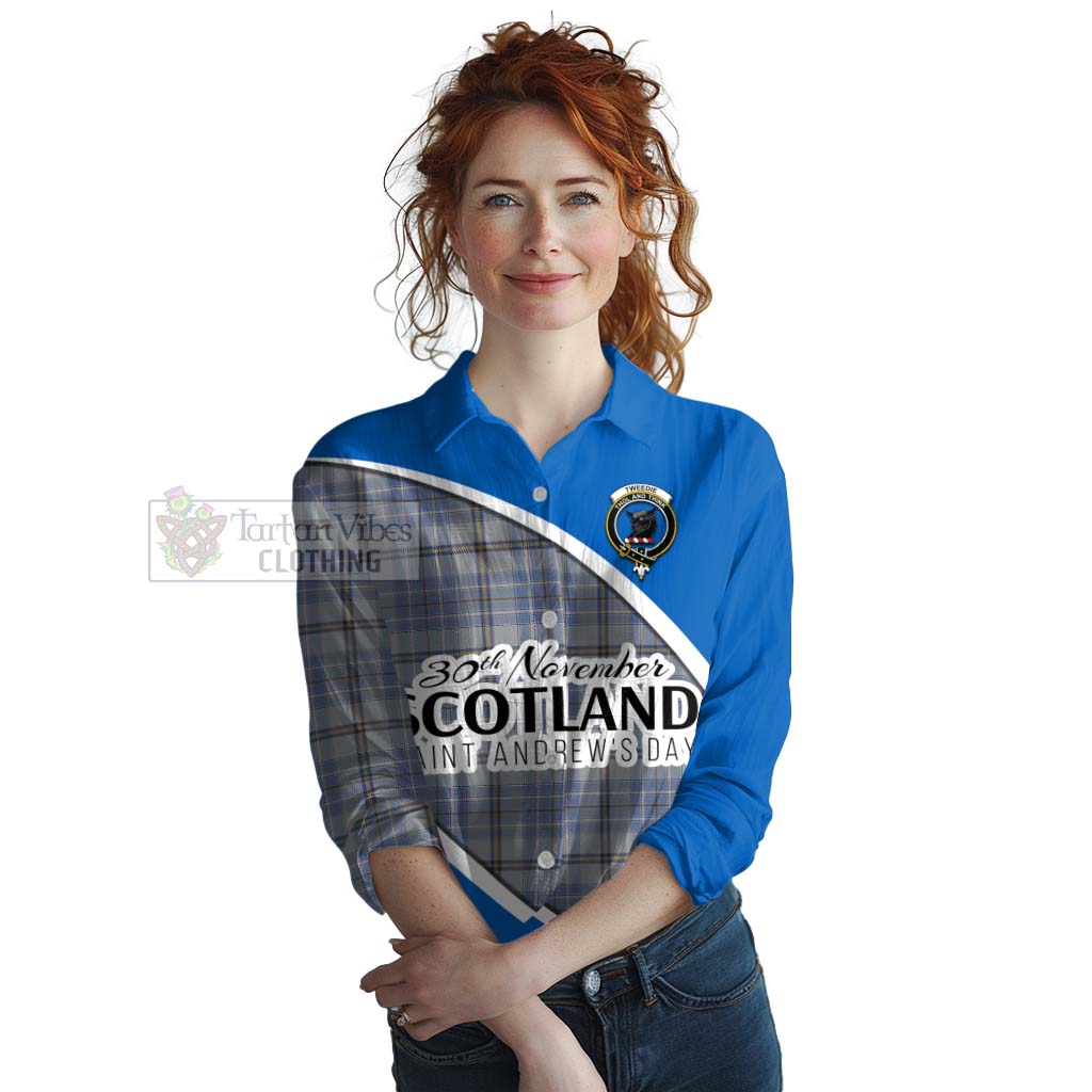 Tartan Vibes Clothing Tweedie Family Crest Tartan Women's Casual Shirt Celebrate Saint Andrew's Day in Style