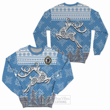 Tweedie Clan Christmas Sweatshirt Celtic Reindeer Style