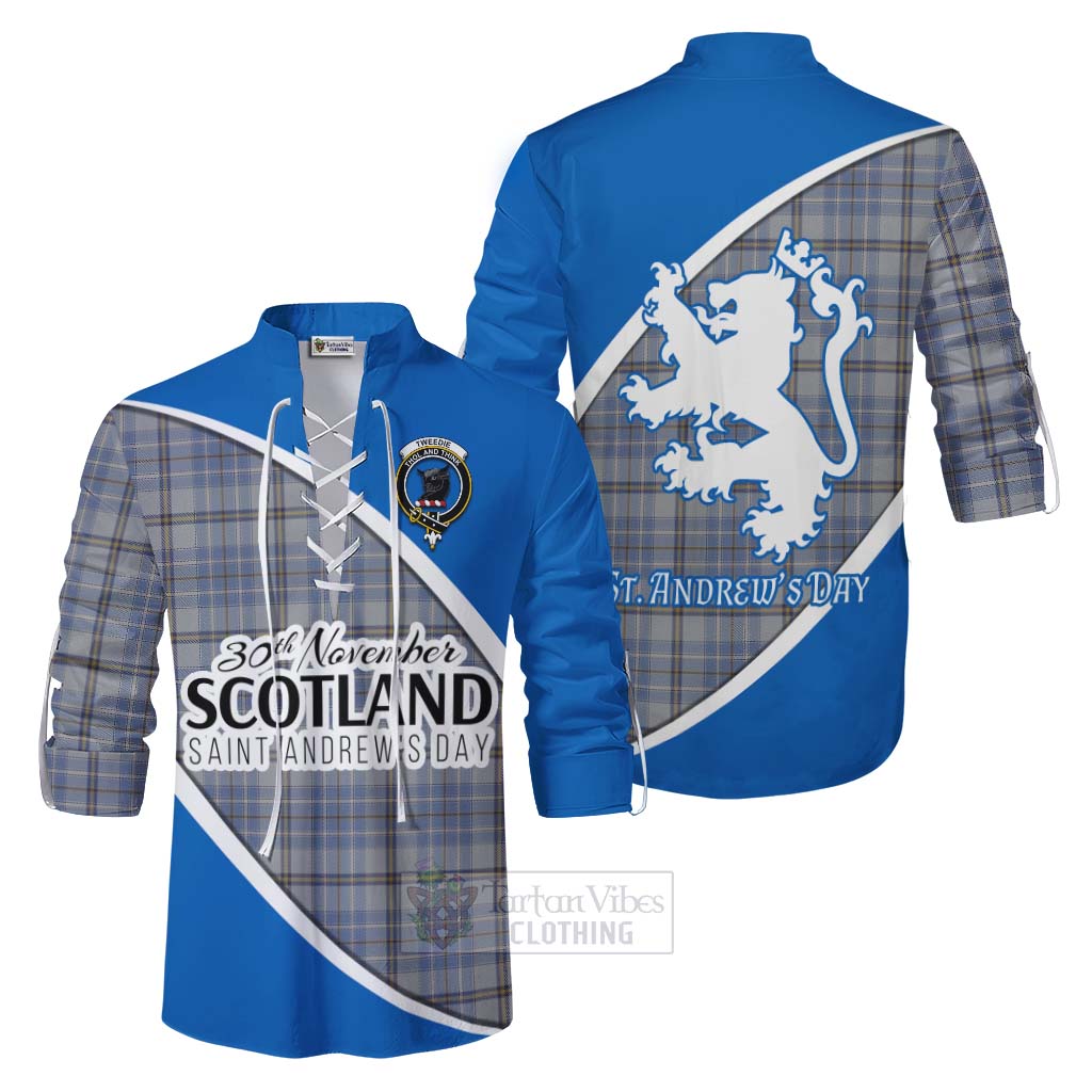 Tartan Vibes Clothing Tweedie Family Crest Tartan Ghillie Kilt Shirt Celebrate Saint Andrew's Day in Style