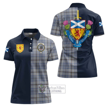 Tweedie Tartan Women's Polo Shirt Alba with Scottish Lion Royal Arm Half Style