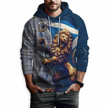 Tweedie Tartan Family Crest Hoodie with Scottish Majestic Lion