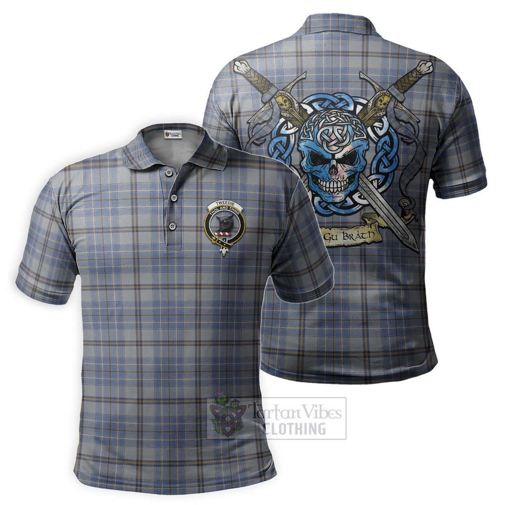 Tartan Vibes Clothing Tweedie Tartan Polo Shirt with Family Crest Celtic Skull Style