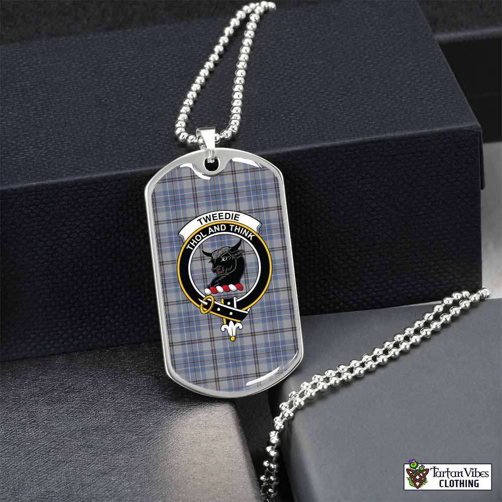 Tartan Vibes Clothing Tweedie Tartan Dog Tag Necklace with Family Crest