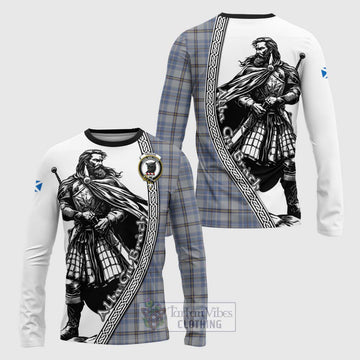 Tweedie Tartan Clan Crest Long Sleeve T-Shirt with Highlander Warrior Celtic Style