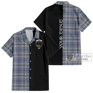 Tweedie Tartan Short Sleeve Button Shirt with Family Crest and Half Of Me Style