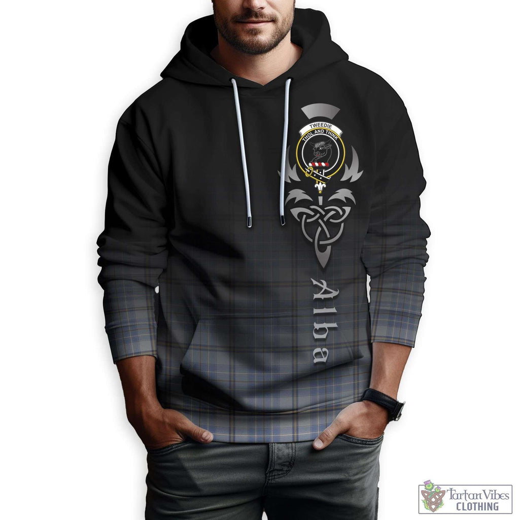 Tartan Vibes Clothing Tweedie Tartan Hoodie Featuring Alba Gu Brath Family Crest Celtic Inspired