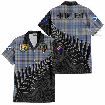 Tweedie Crest Tartan Short Sleeve Button Shirt with New Zealand Silver Fern Half Style