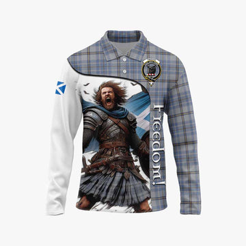 Tweedie Crest Tartan Long Sleeve Polo Shirt Inspired by the Freedom of Scottish Warrior