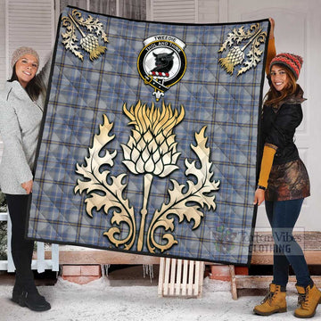 Tweedie Tartan Quilt with Family Crest and Golden Thistle Style