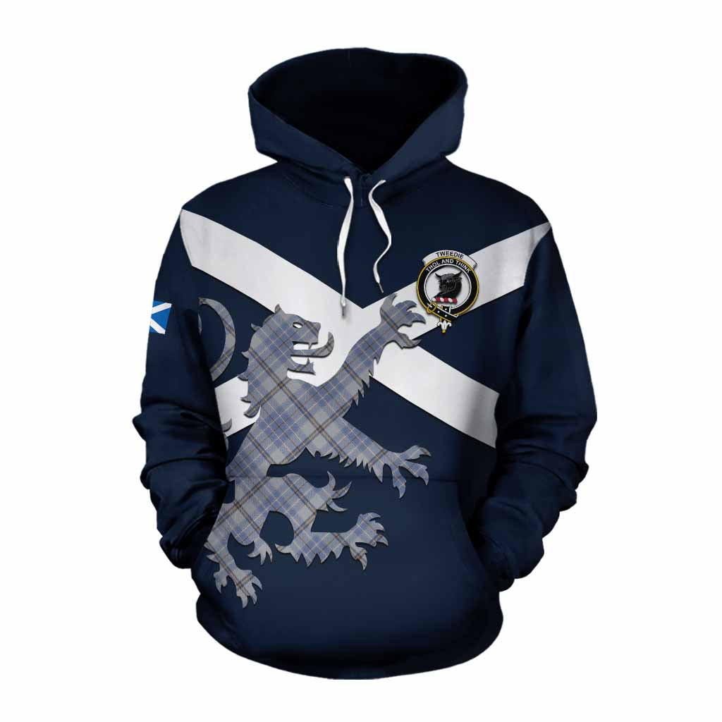 Tartan Vibes Clothing Tweedie Tartan Lion Rampant Cotton Hoodie Proudly Display Your Heritage with Alba Gu Brath and Clan Name