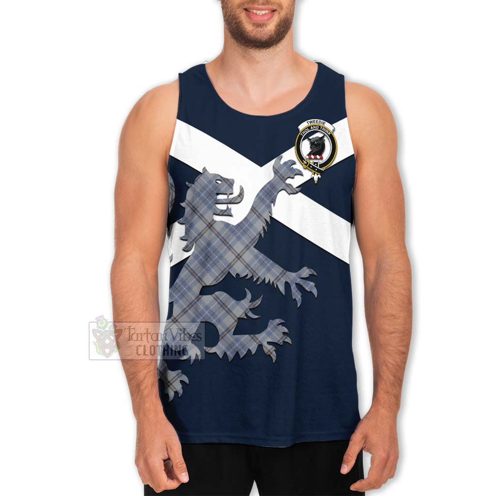 Tartan Vibes Clothing Tweedie Tartan Lion Rampant Men's Tank Top – Proudly Display Your Heritage with Alba Gu Brath and Clan Name