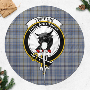 Tweedie Tartan Christmas Tree Skirt with Family Crest