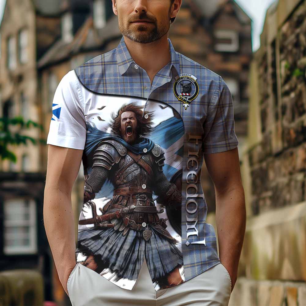 Tartan Vibes Clothing Tweedie Crest Tartan Short Sleeve Button Shirt Inspired by the Freedom of Scottish Warrior