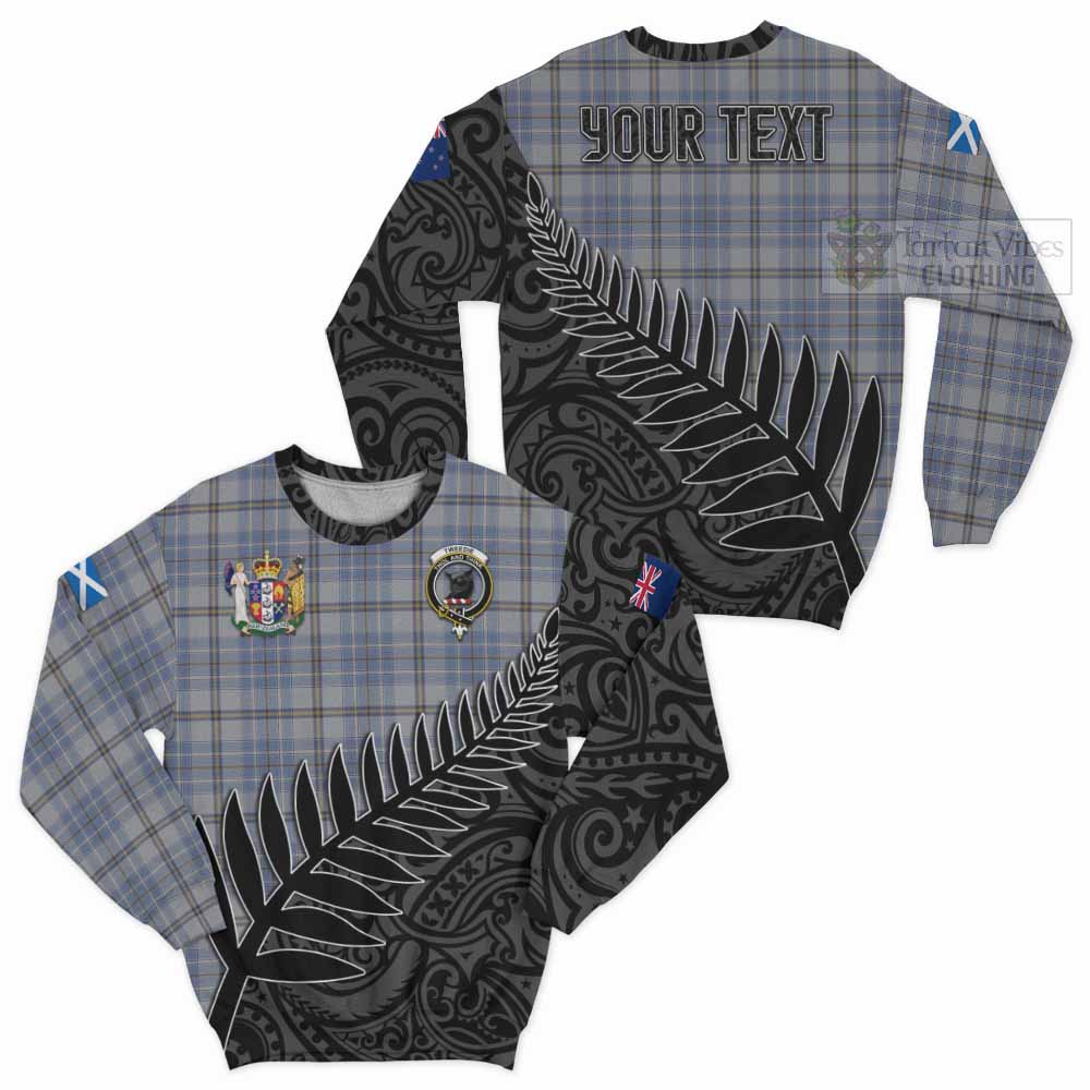 Tartan Vibes Clothing Tweedie Crest Tartan Sweatshirt with New Zealand Silver Fern Half Style